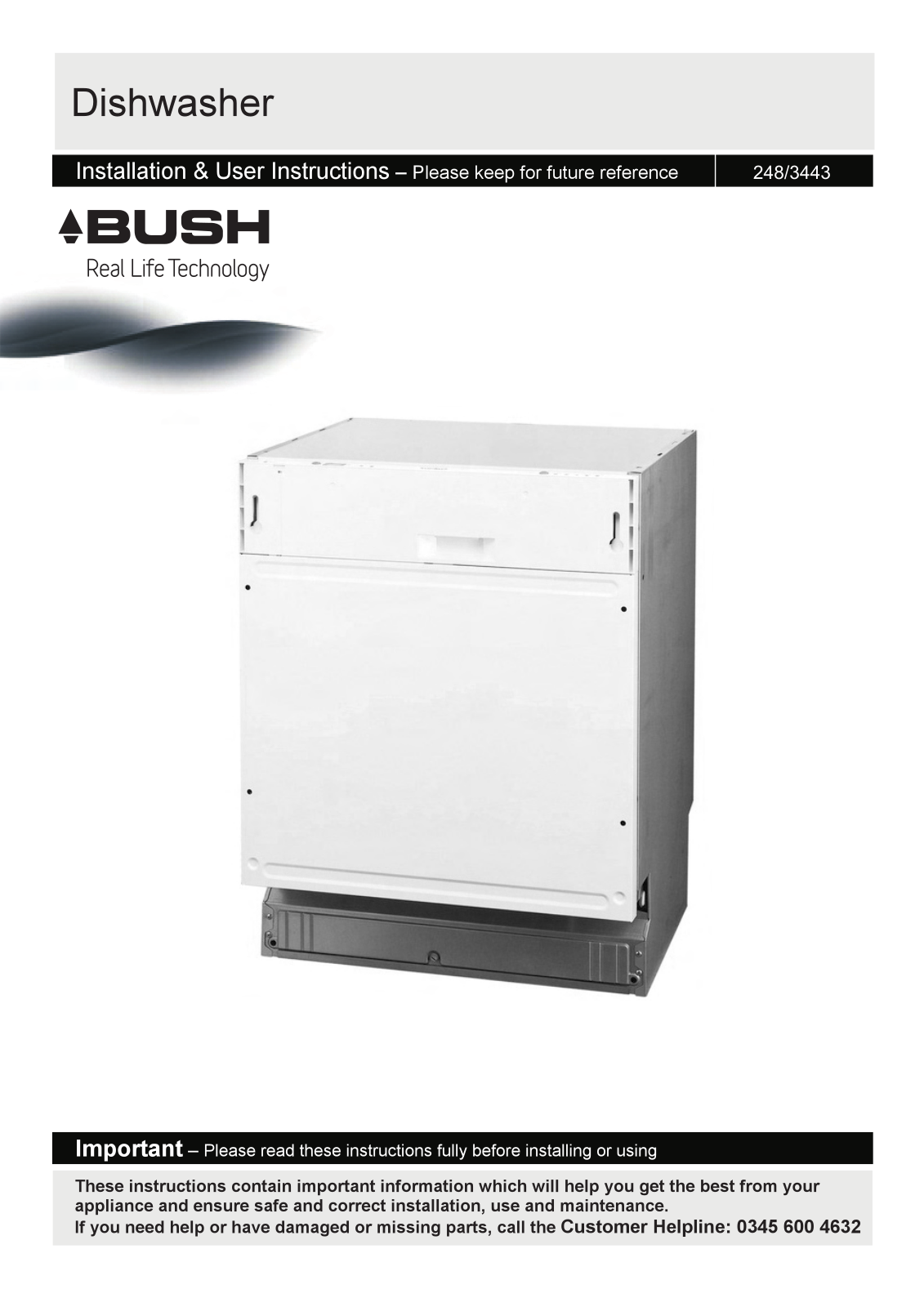 Bush W60A2A401-OEO Instruction manual