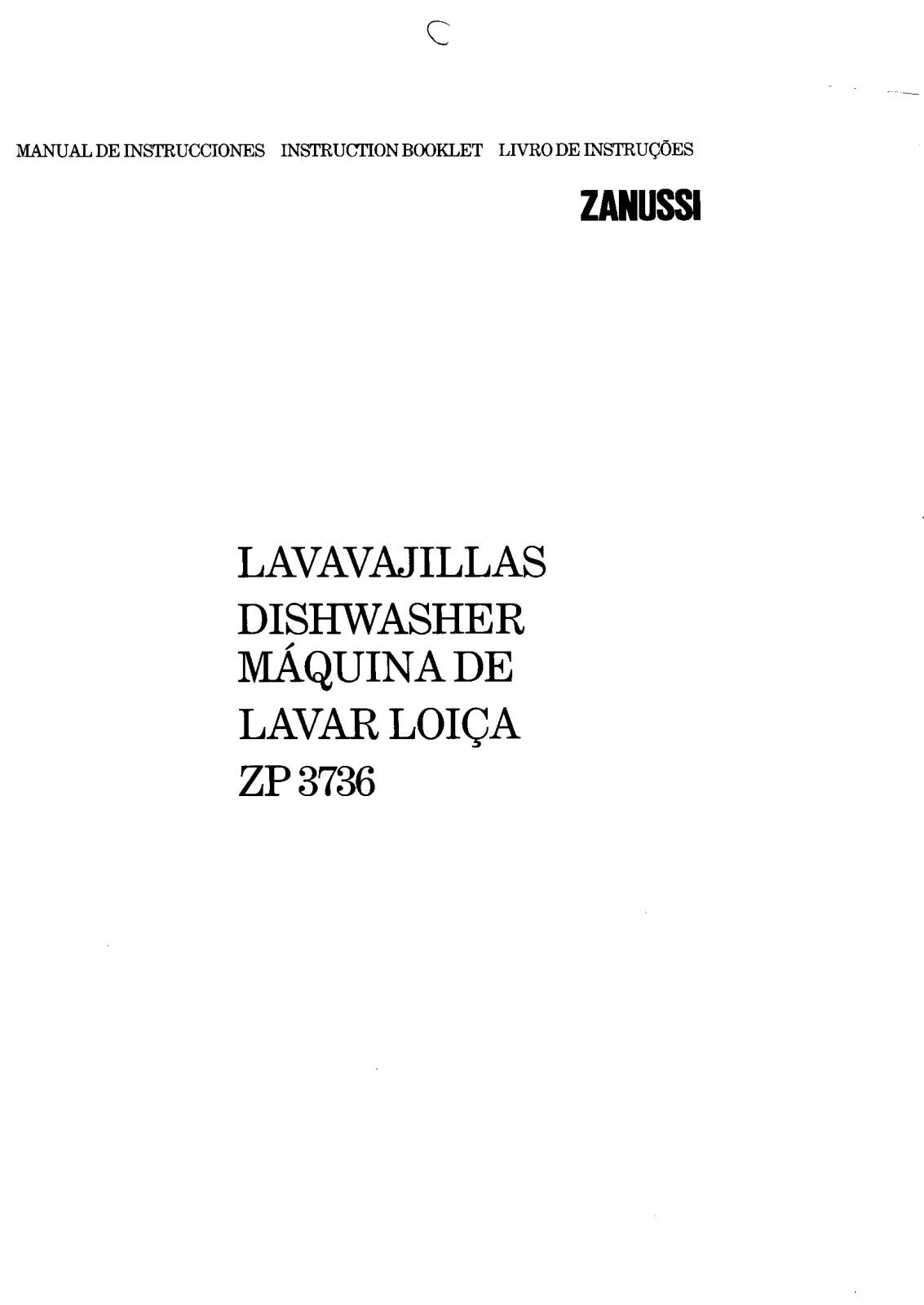 Zanussi ZP3736 User Manual