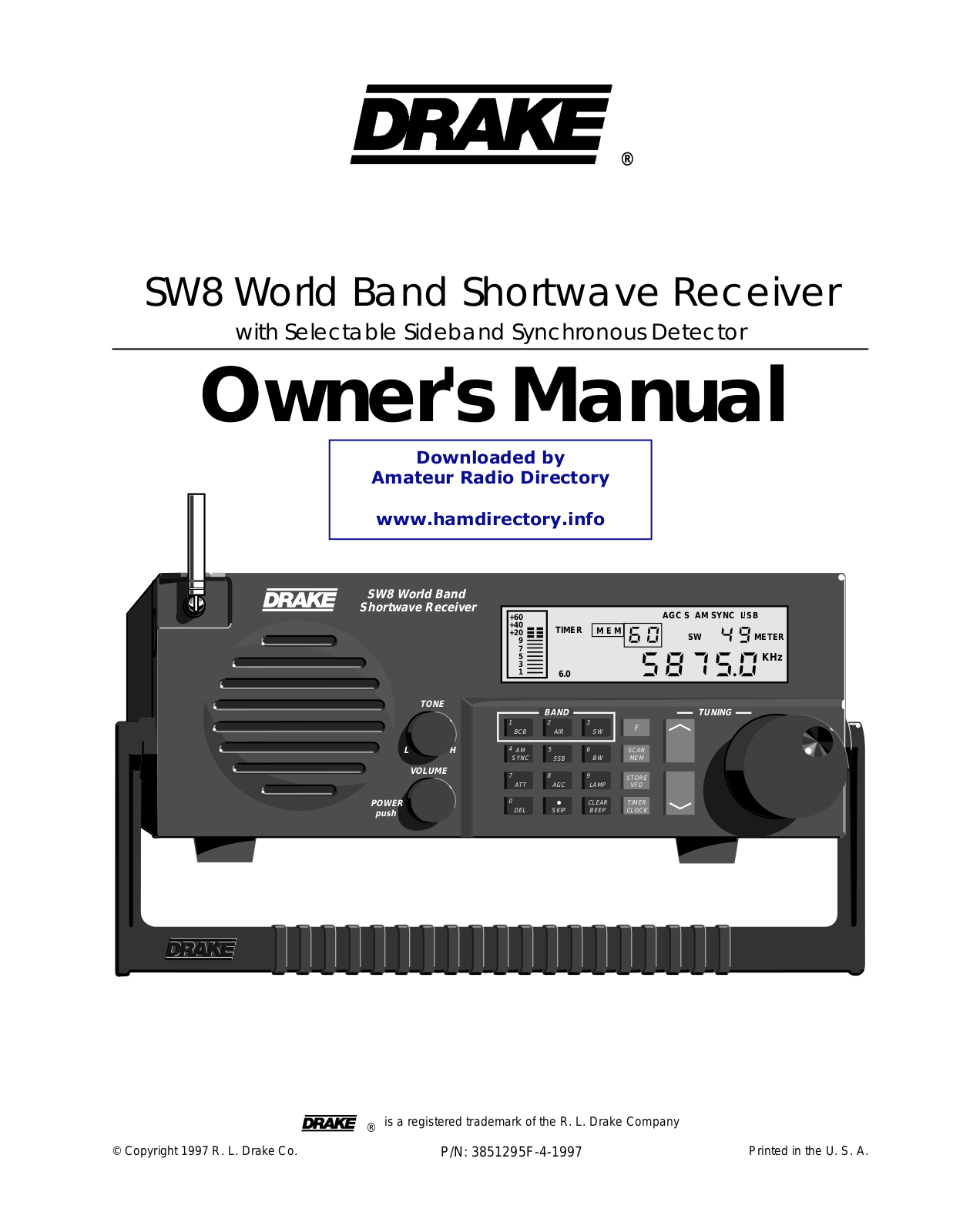 Walter Drake SW8 User Manual