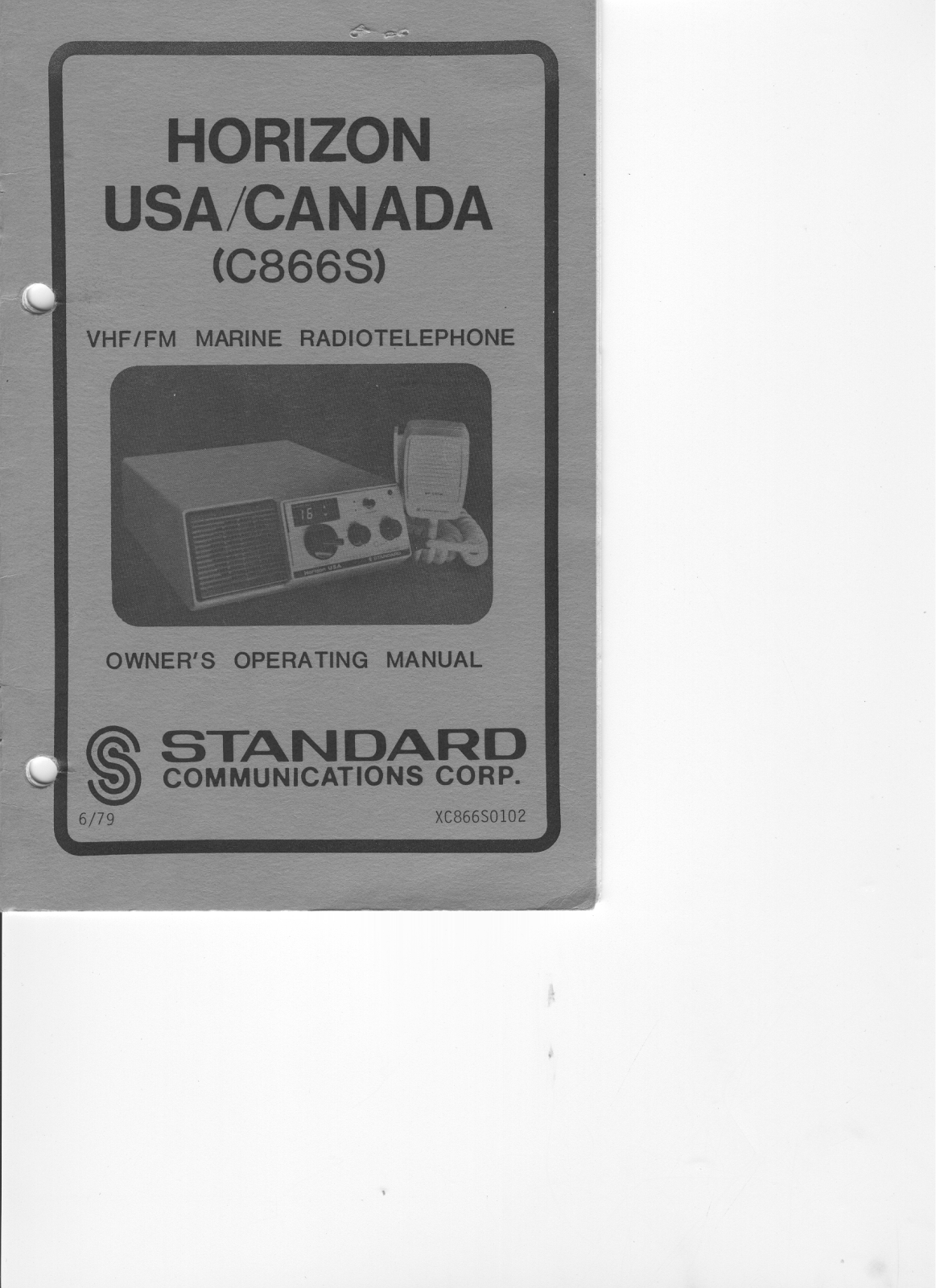 Standard Horizon C886S Owner's Manual