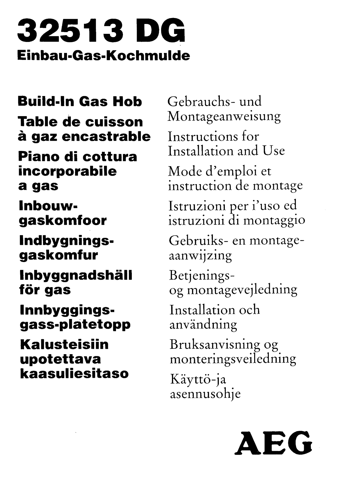 AEG-Electrolux 32513DG User Manual