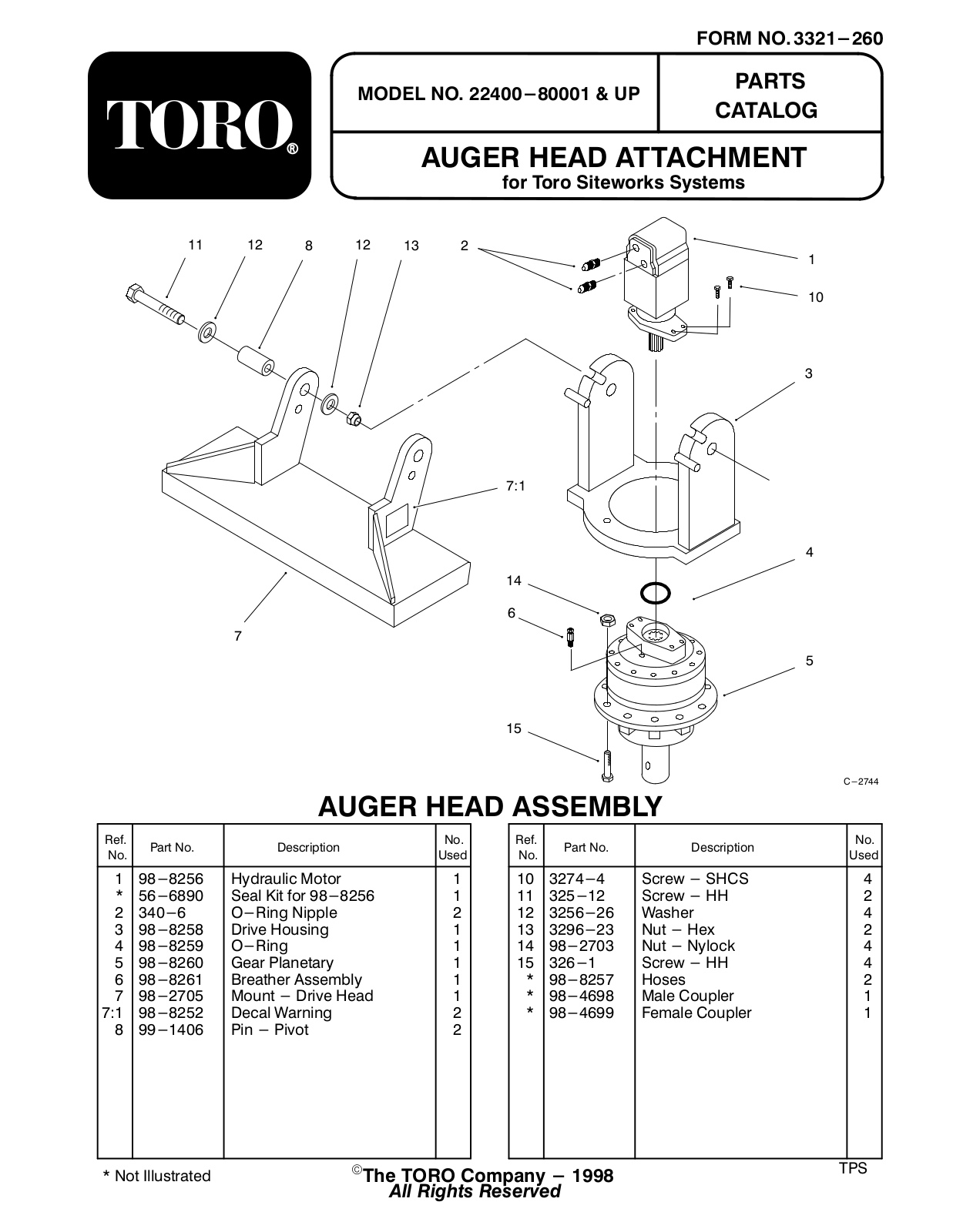 Toro 22400 Parts Catalogue