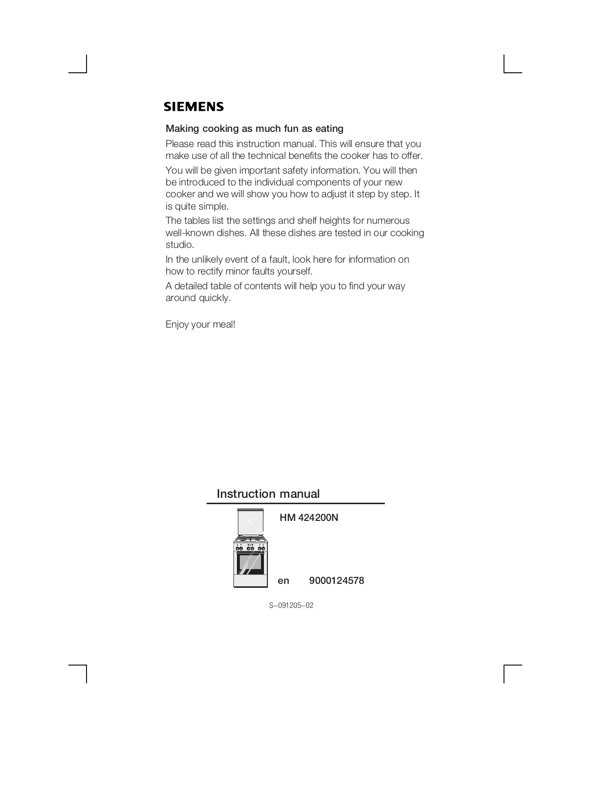 Siemens HM424200N User guide