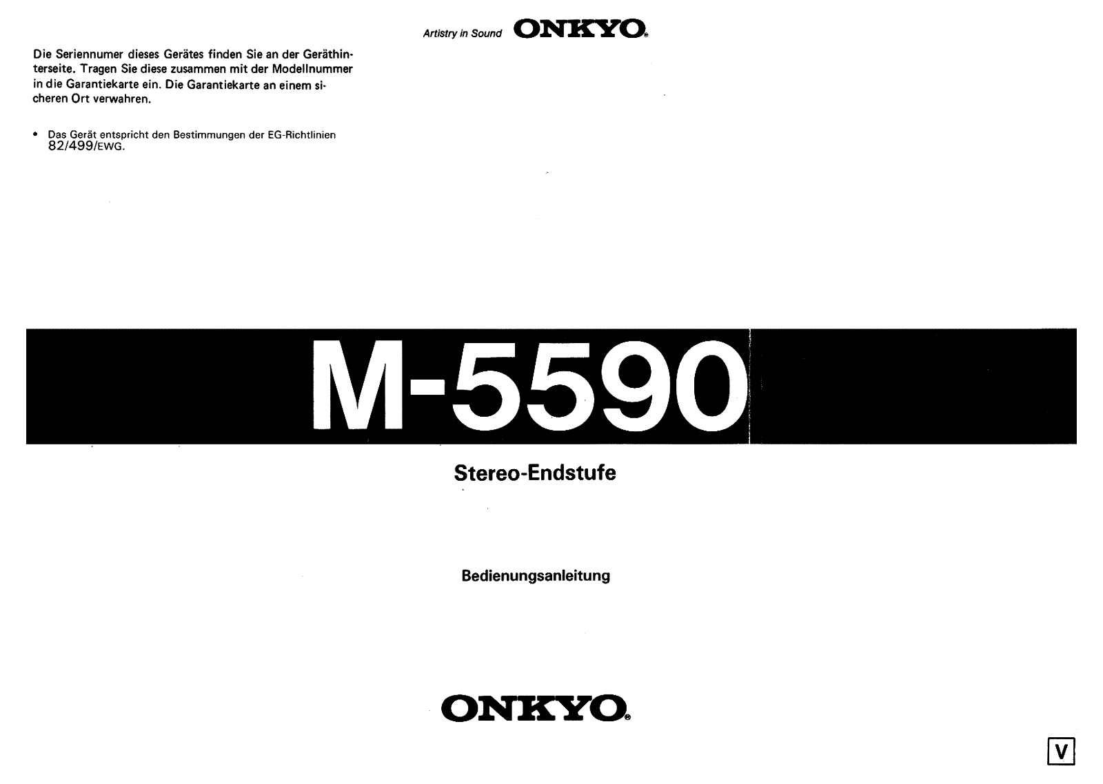 Onkyo M-5590 Owners Manual