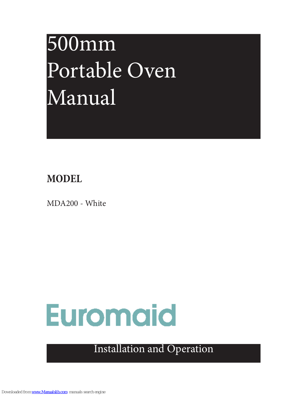 Euromaid MDA200 User Manual