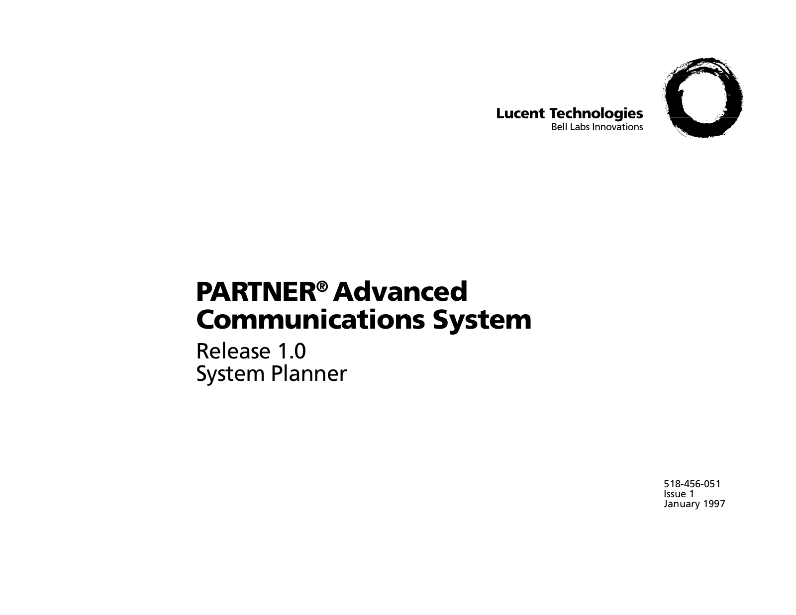 Lucent Technologies partner advanced communications system User Manual