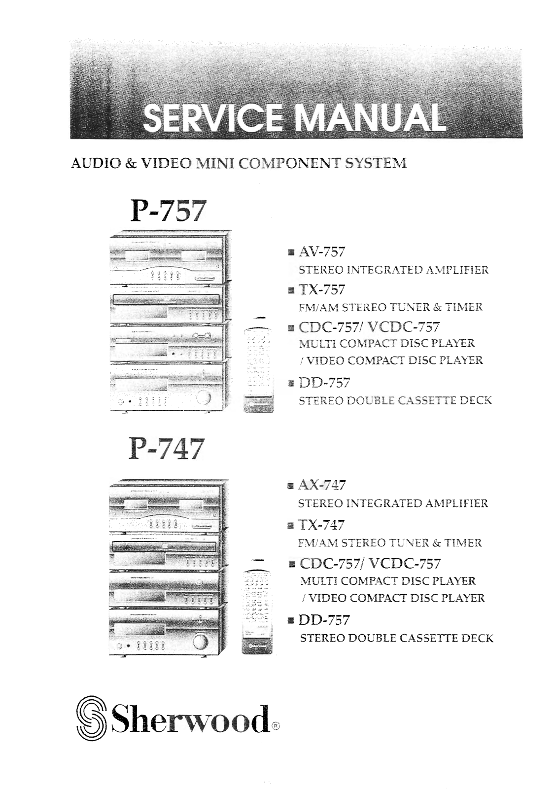 Sherwood P-747, P-757 Service Manual