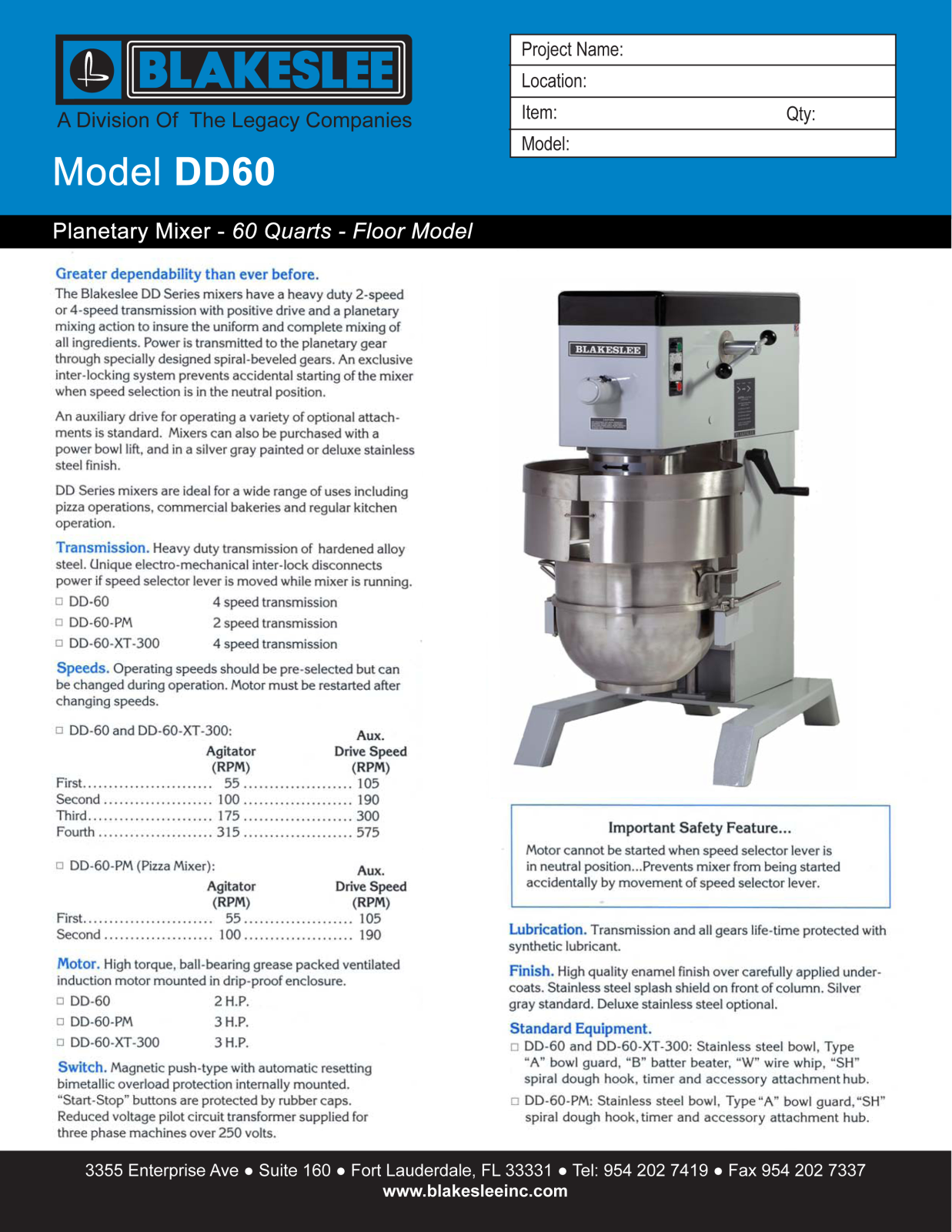 Blakeslee DD60 User Manual