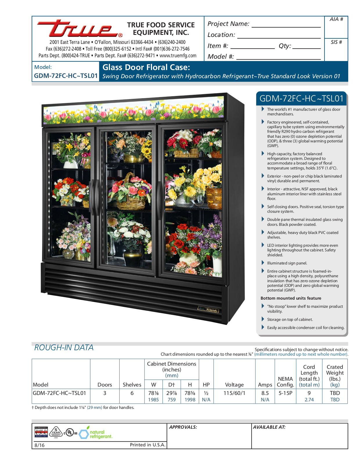 True GDM-72FC-HC~TSL01 User Manual