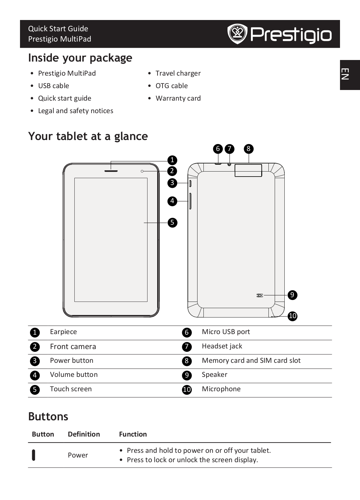 Prestigio MultiPad JOURNEY 7.0 3G User Manual