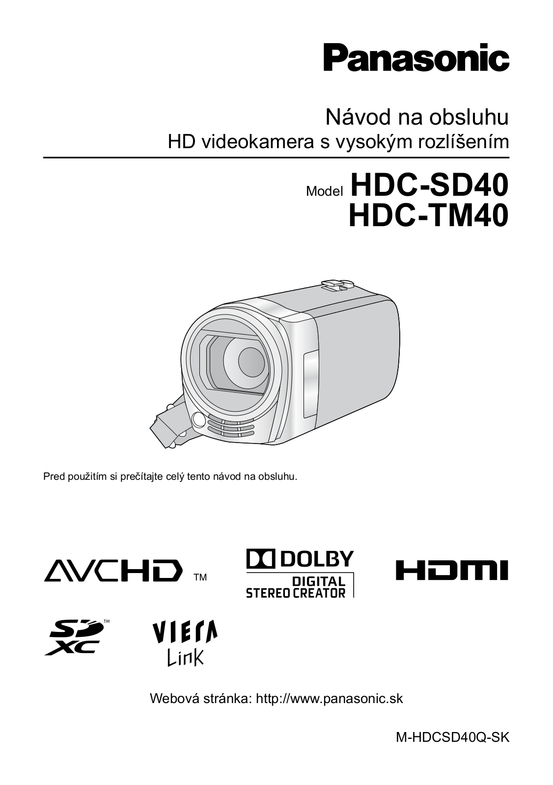 Panasonic HDC-SD40, HDC-TM40 User Manual