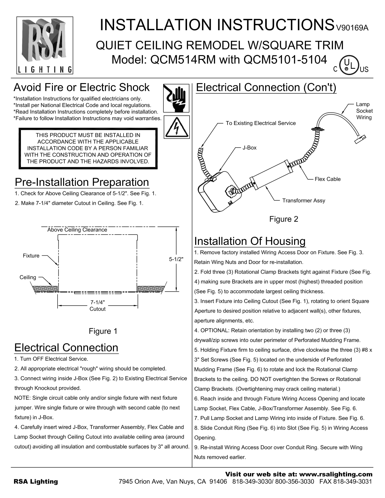 Cooper Lighting QCM5104, QCM514RM User Manual