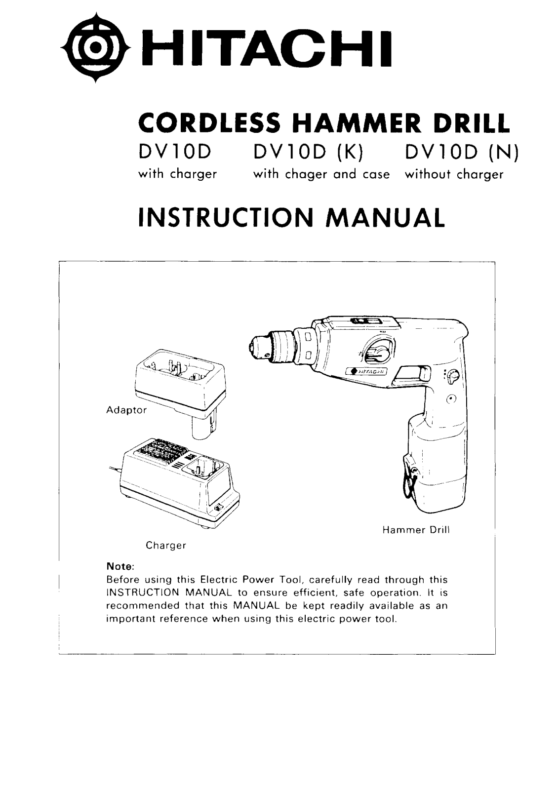 Hitachi DV10D User Manual