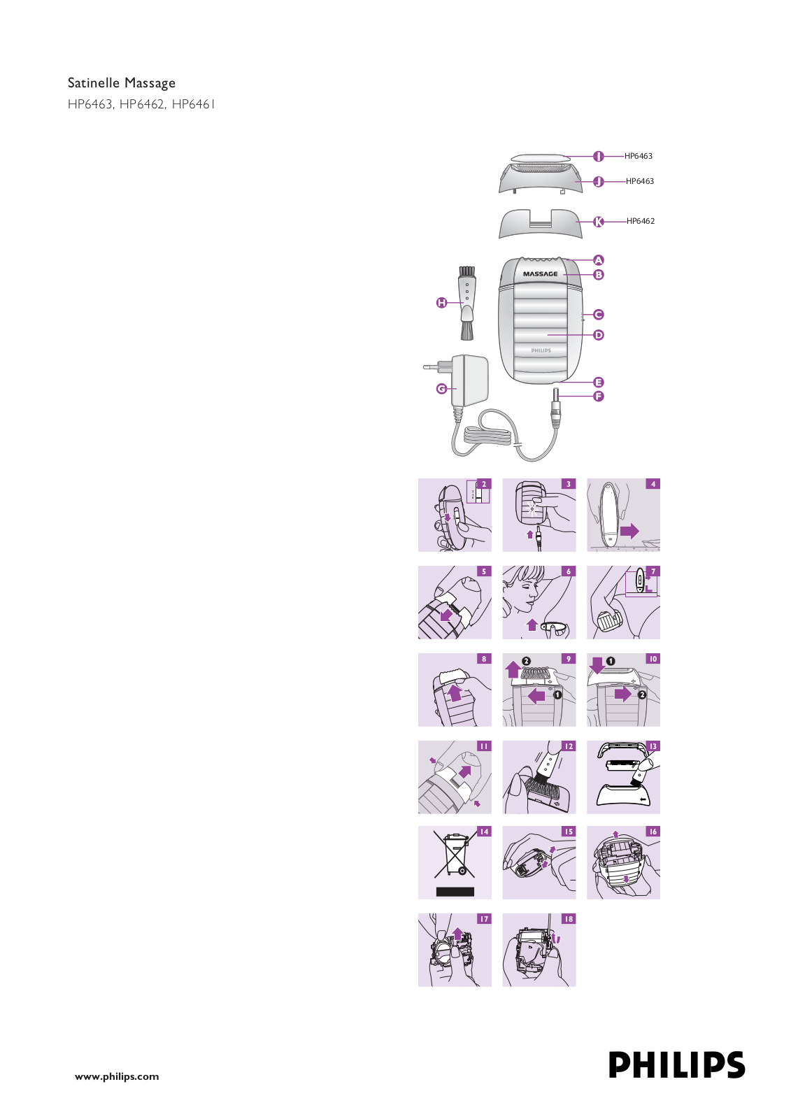 Philips HP6463/00, HP6462/00 User Manual