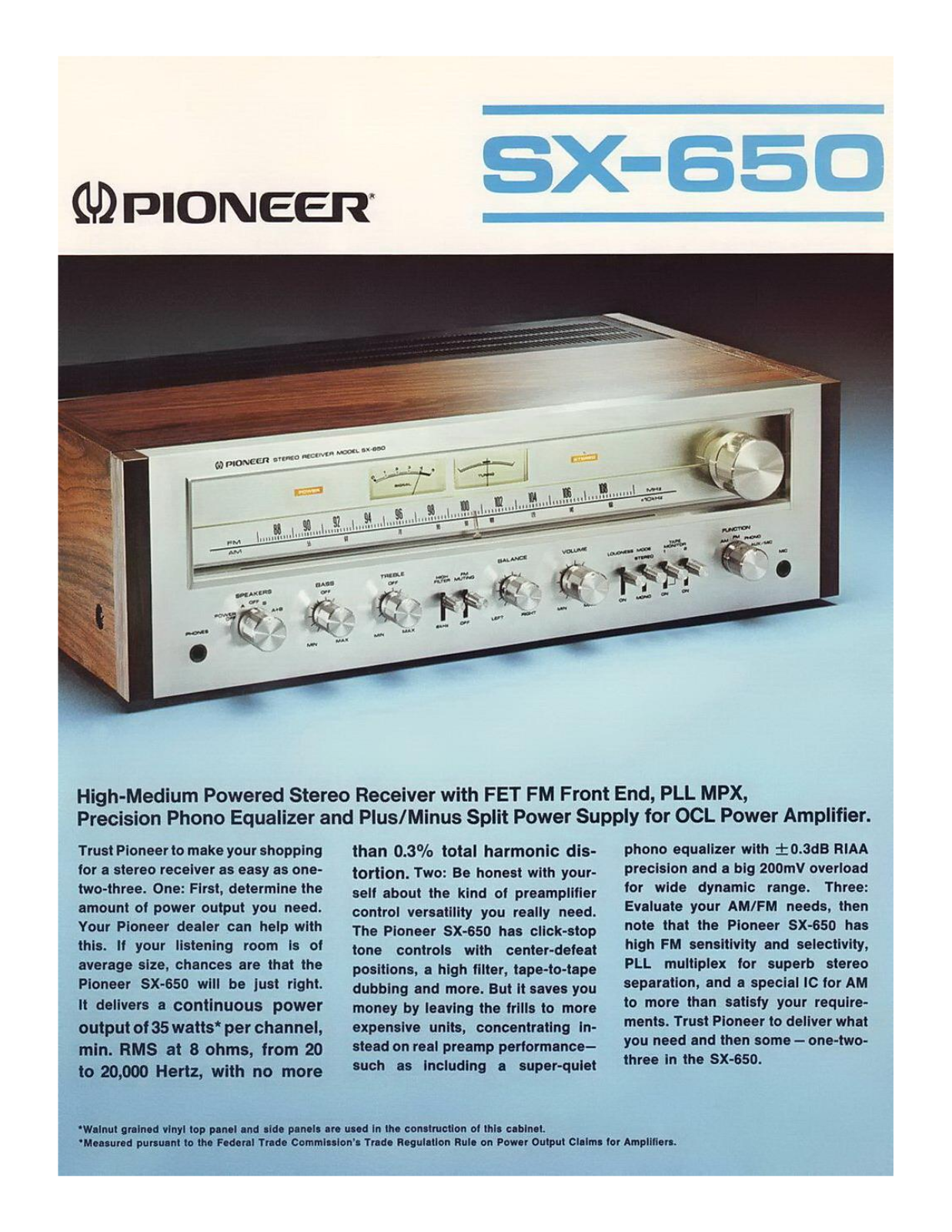 Pioneer SX-650 Brochure