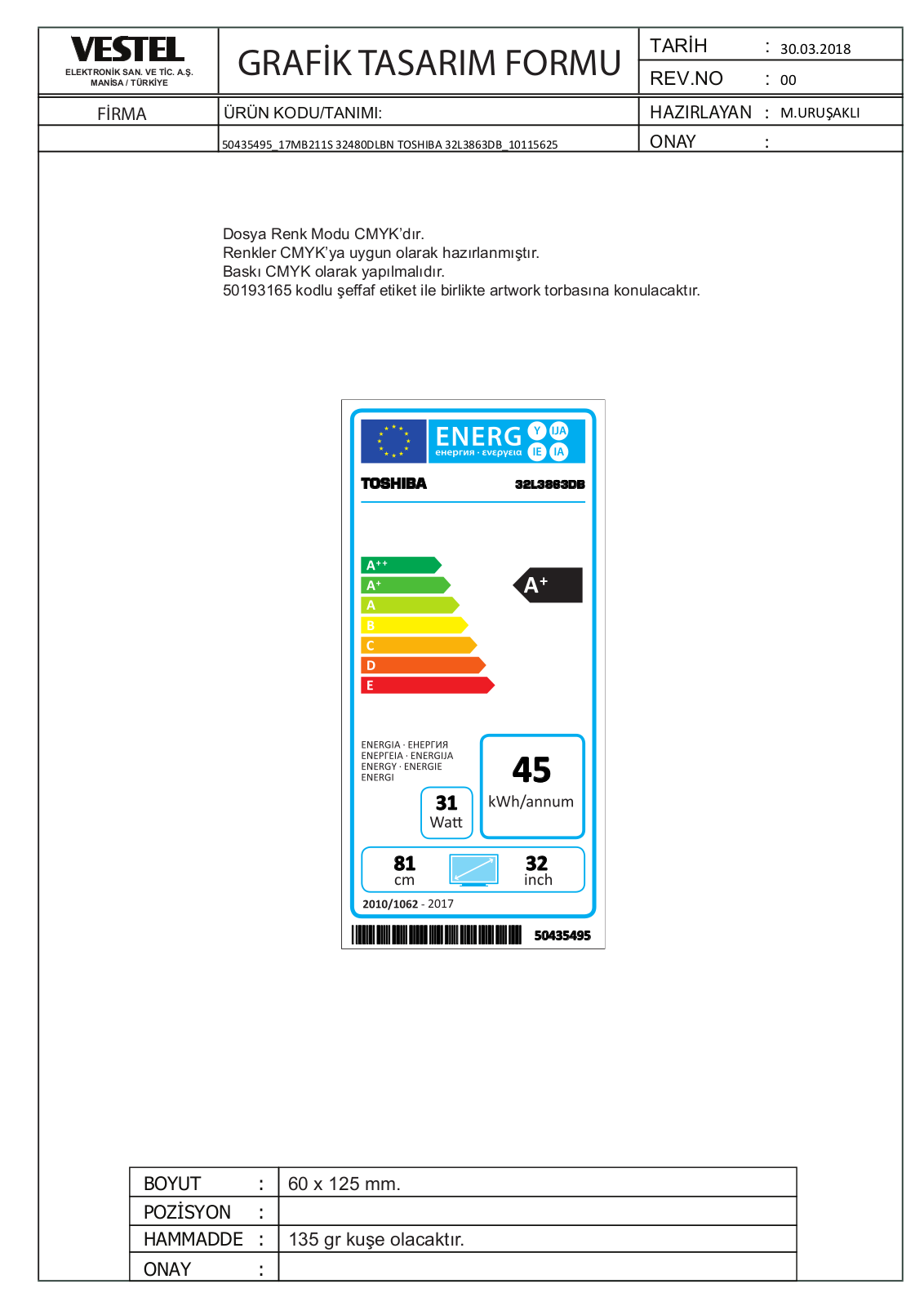 Toshiba 32L3863DB Instruction manual