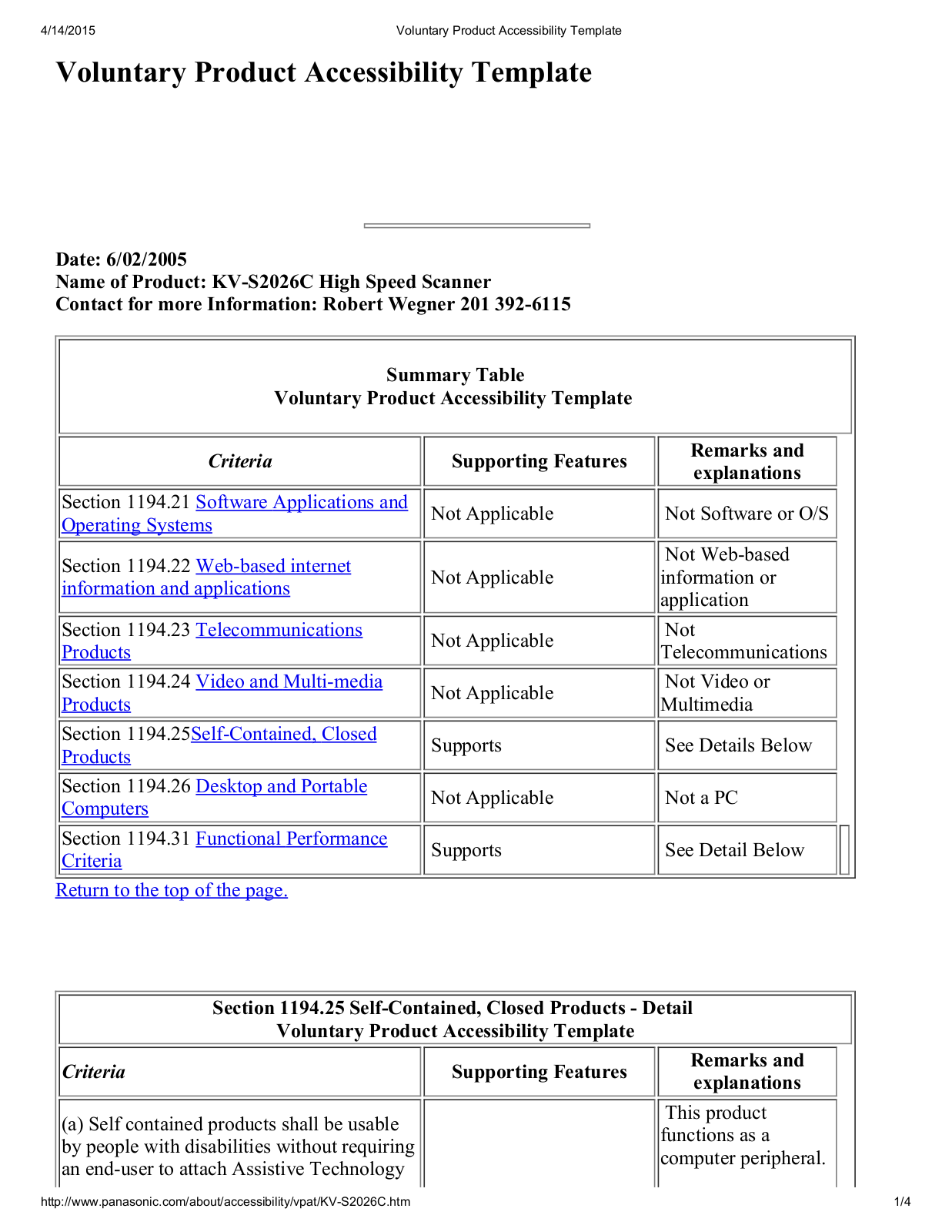 Panasonic kv-s2026C Instruction Manual