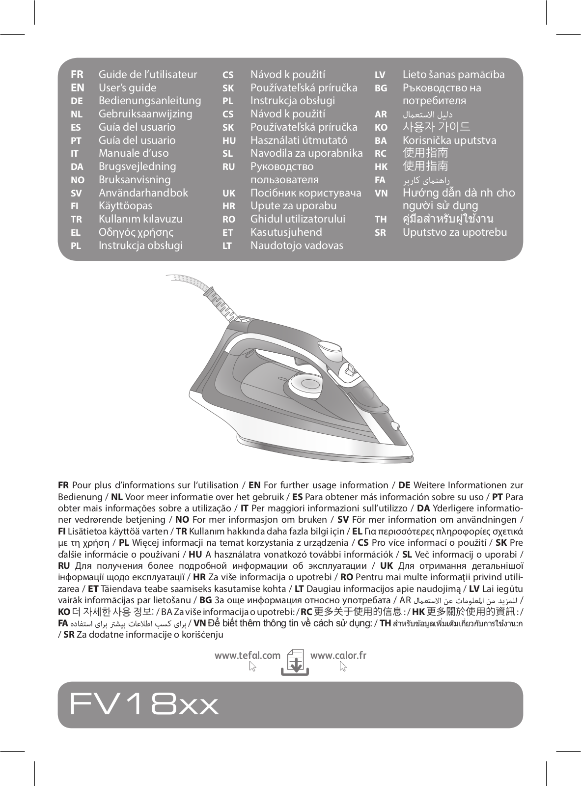 Tefal FV1845 User manual