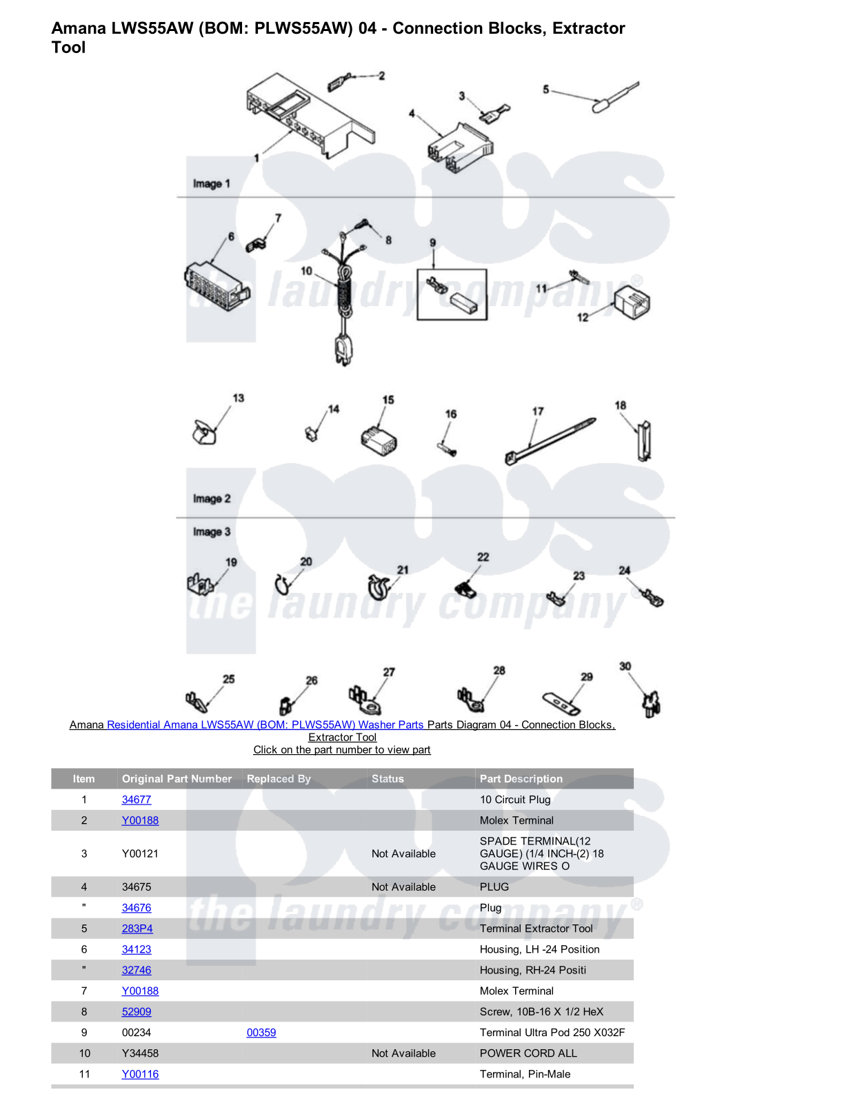 Amana LWS55AW Parts Diagram