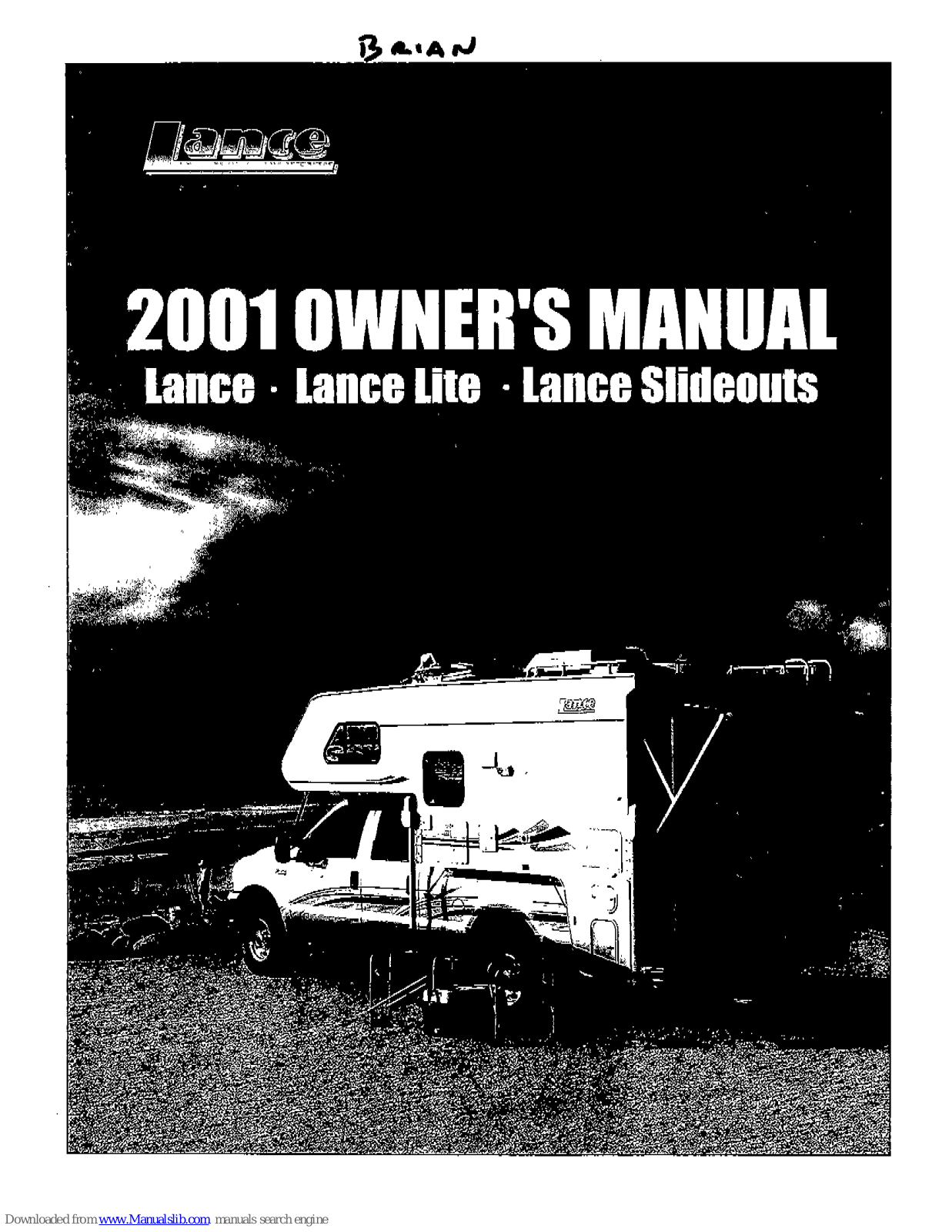 Lance 2001 model Owner's Manual