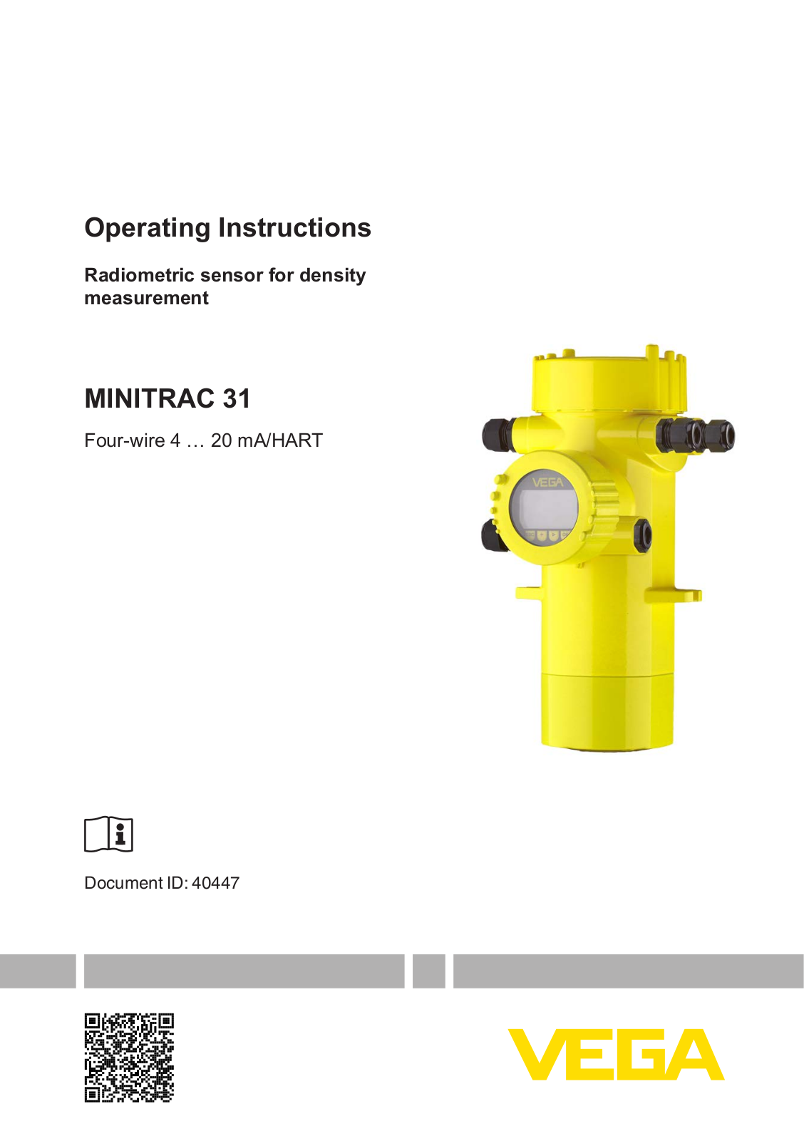 Vega MINITRAC 31 Operating Instructions