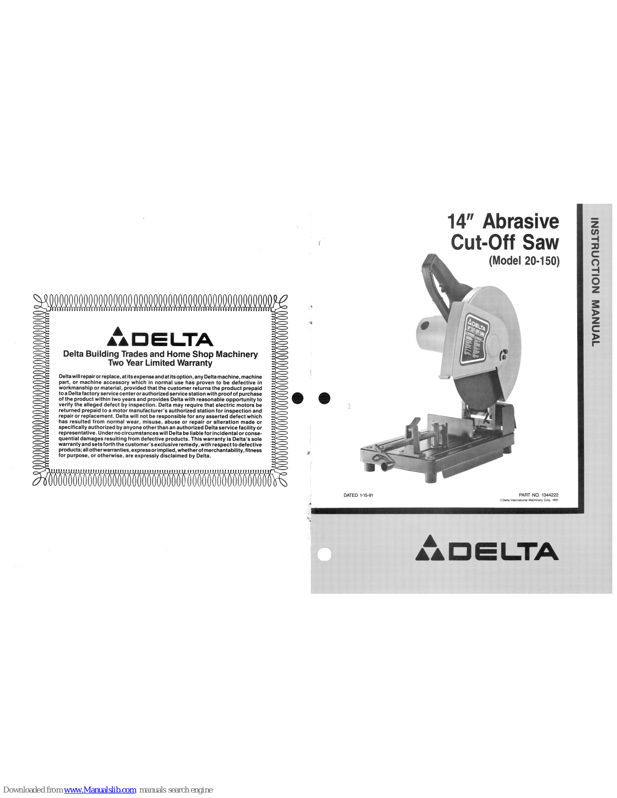 Delta 20-150 Instruction Manual