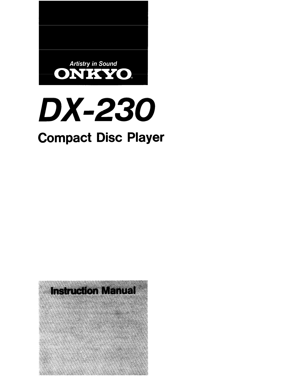 Onkyo DX-230 Owners manual