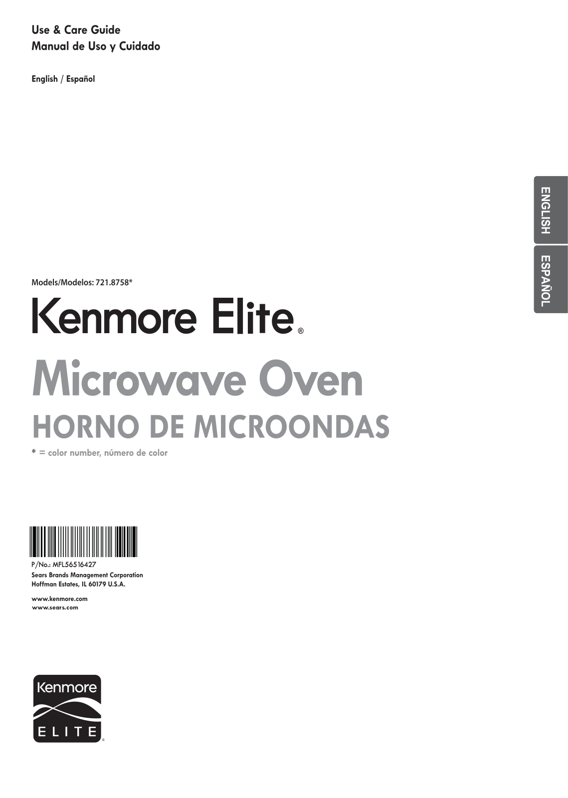 Kenmore Elite 72187583610, 72187583611, 72187587610 Owner’s Manual