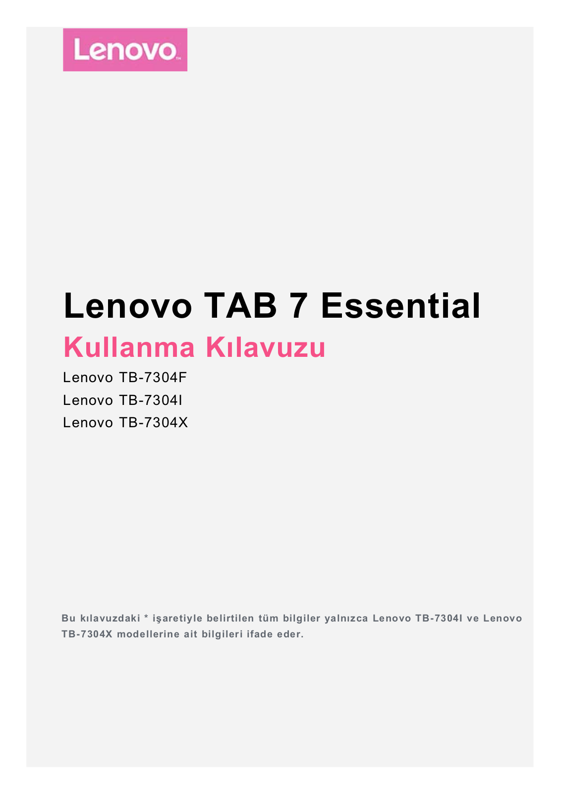 Lenovo TAB 7 Essential User Guide