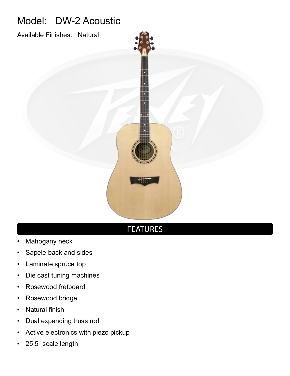 Peavey DW-2 Specifications - ManualMachine.com