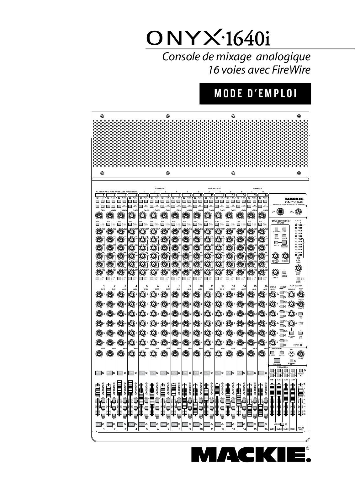 Mackie Onyx 1640i Owner's Manual