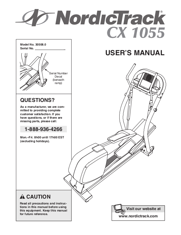 Nordictrack cx 1055 discount manual