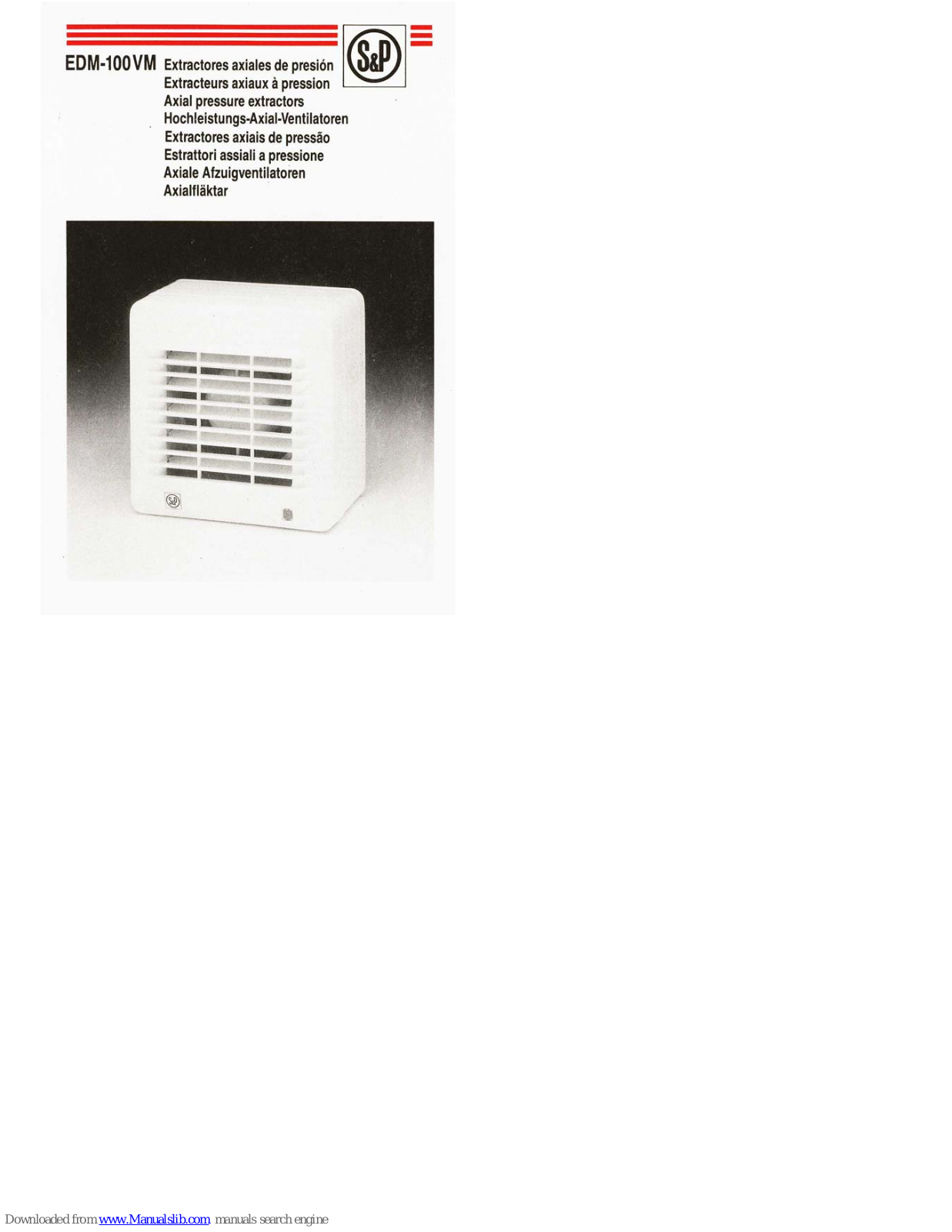 S&P EDM-100VM Operating And Installation Instructions - ManualMachine.com