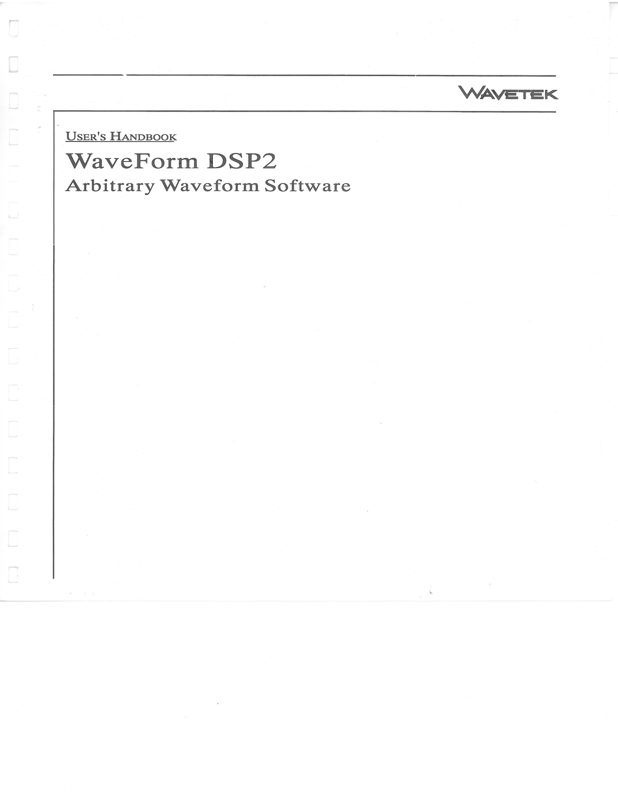 Wavetek wdsp2 schematic