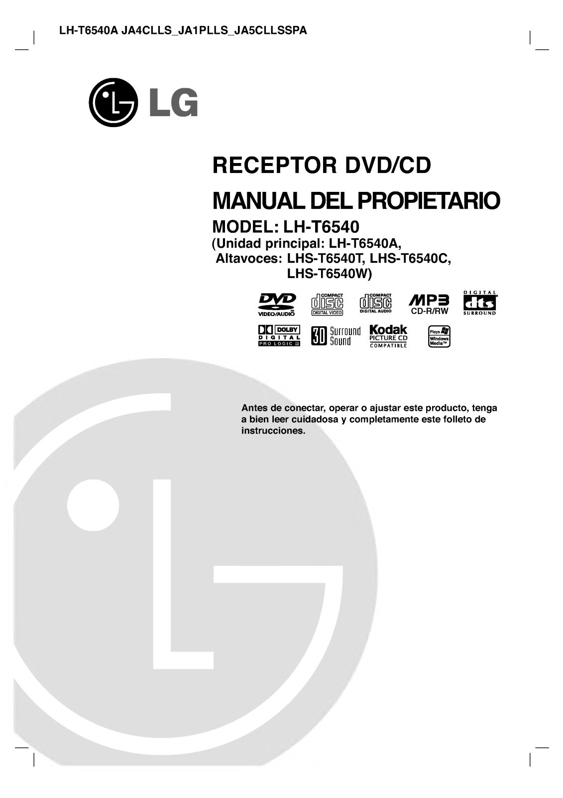 Lg LH-T6540 User Manual