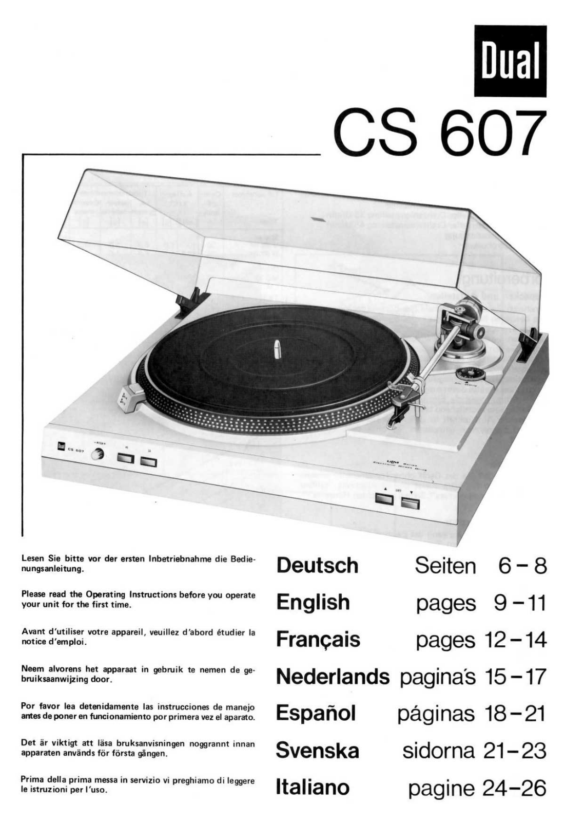 Dual CS-607 Owners manual