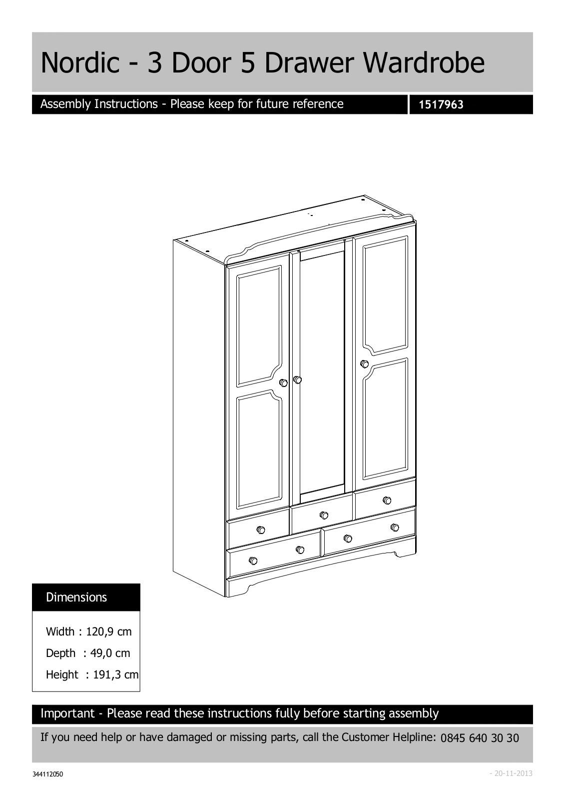 Argos 344112005000F ASSEMBLY INSTRUCTIONS