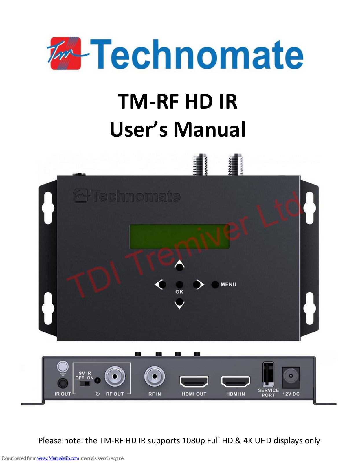 Technomate TM-RF HD IR User Manual