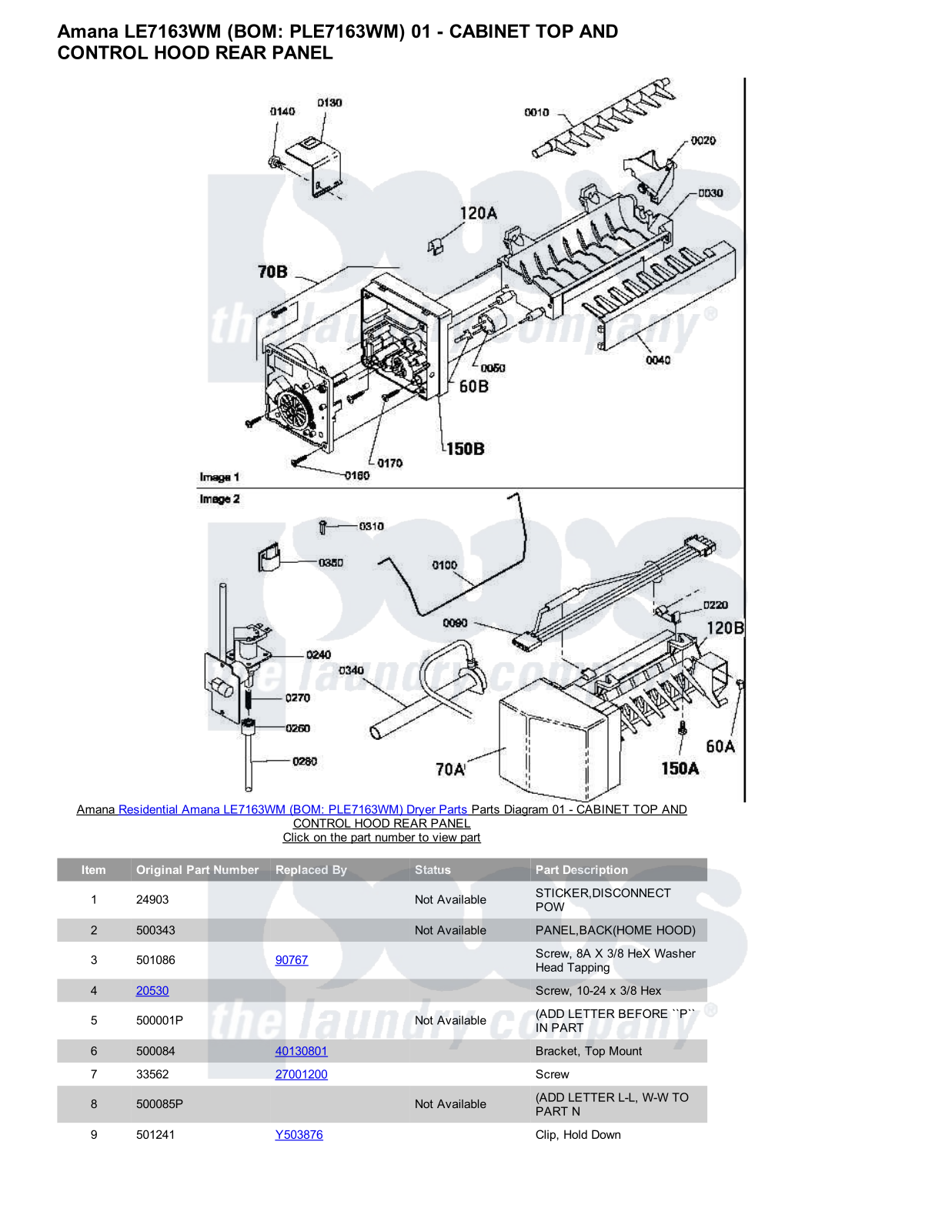 Amana LE7163WM Parts Diagram