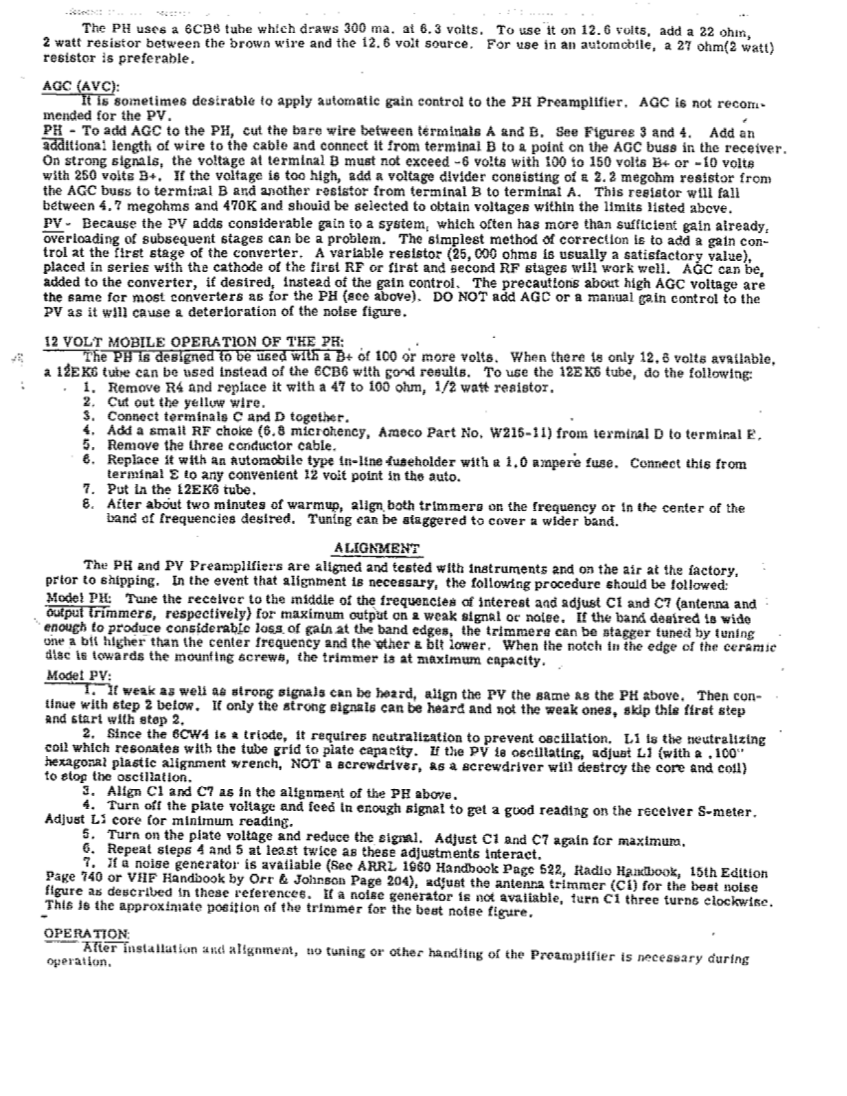 AMECO PV, PH Operator Manual (PAGE 3)