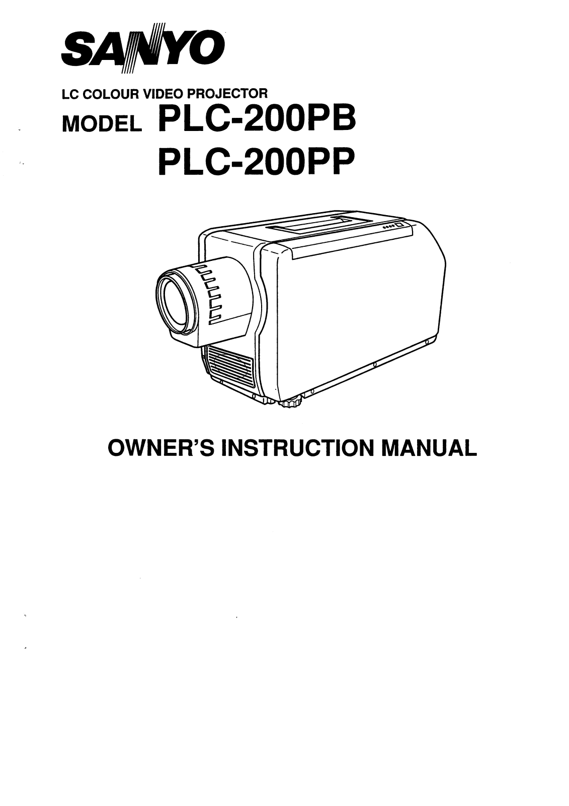 Sanyo PLC-200PB, PLC-200PP Instruction Manual