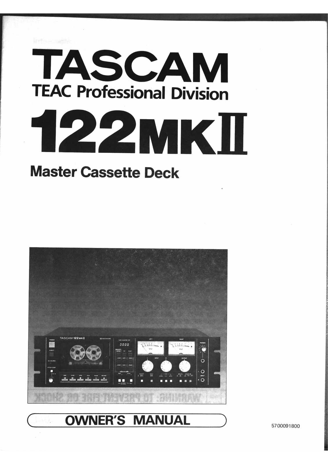 Tascam 122 MK2 Owners Manual