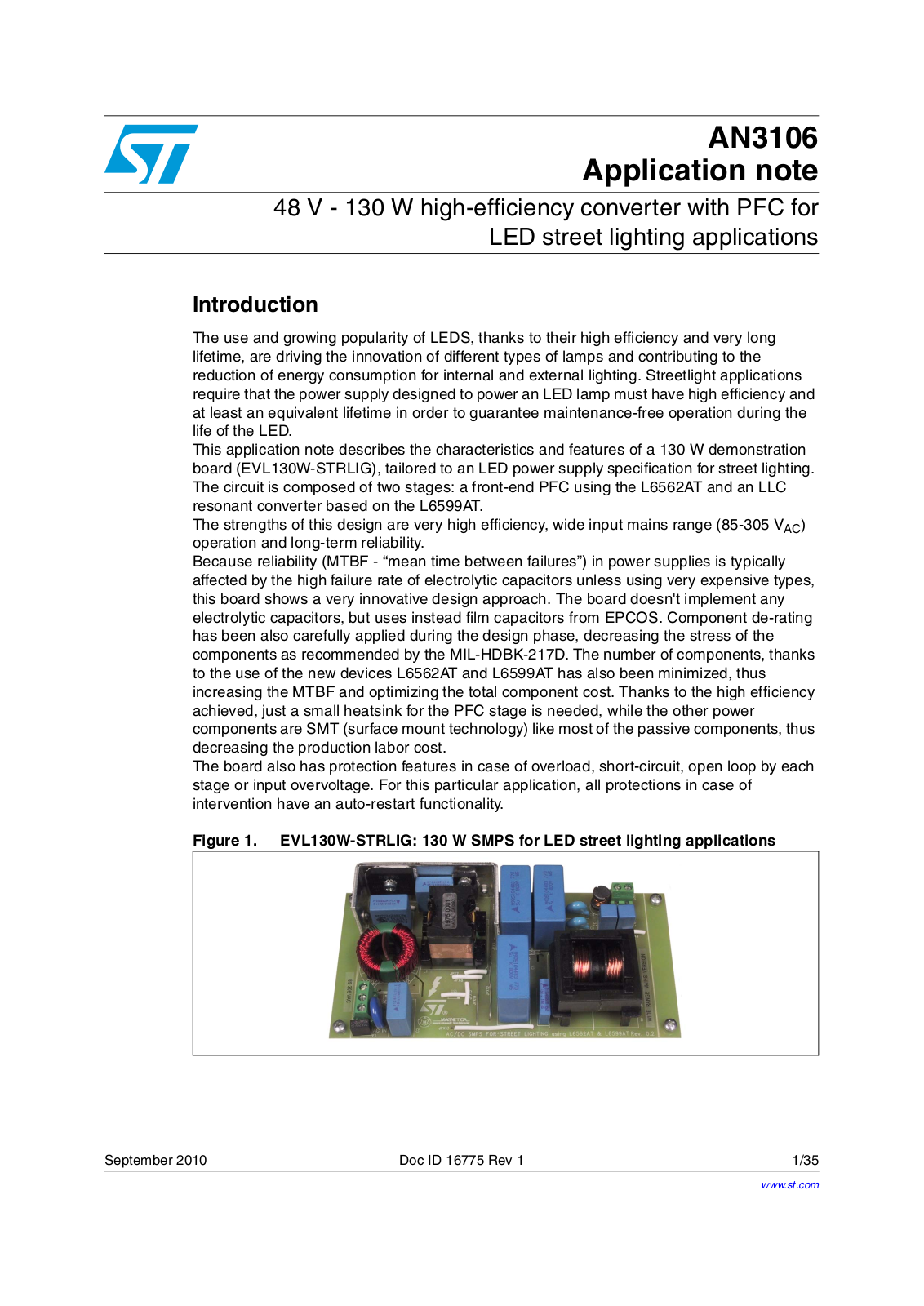 ST AN3106 Application note