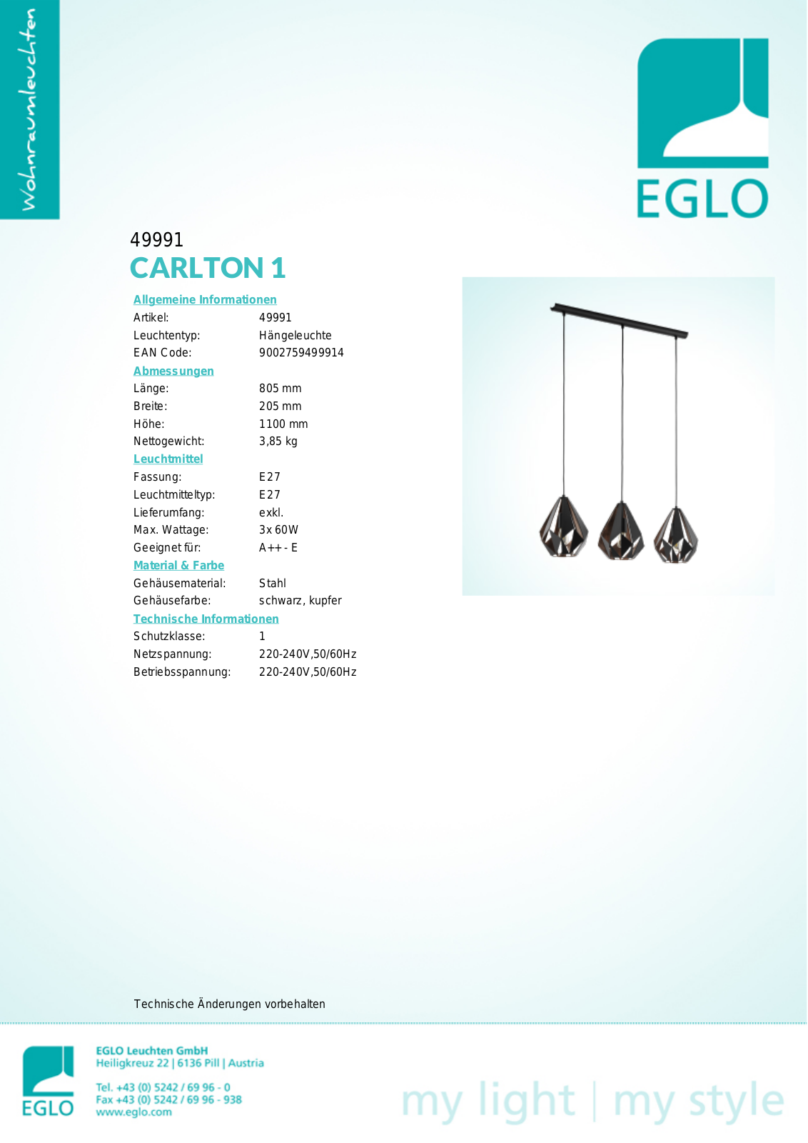 Eglo 49991 Service Manual