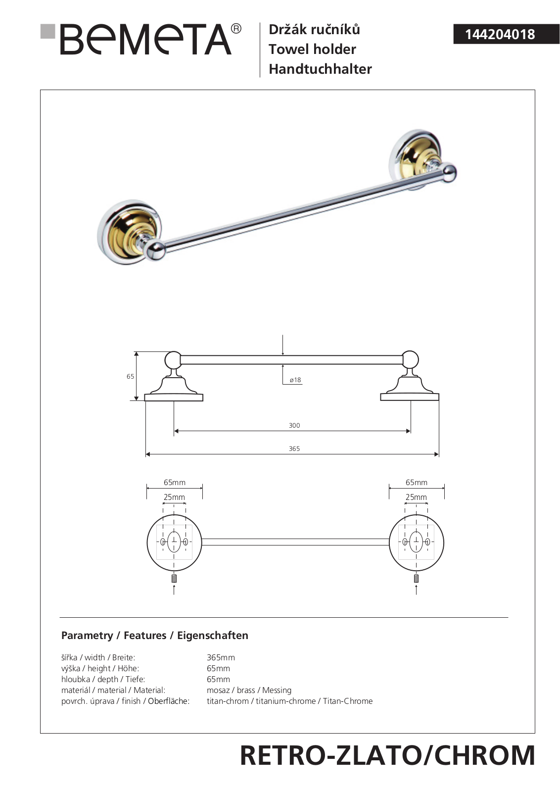 Bemeta RETRO - BRONZ 144204018 User guide - ManualMachine.com
