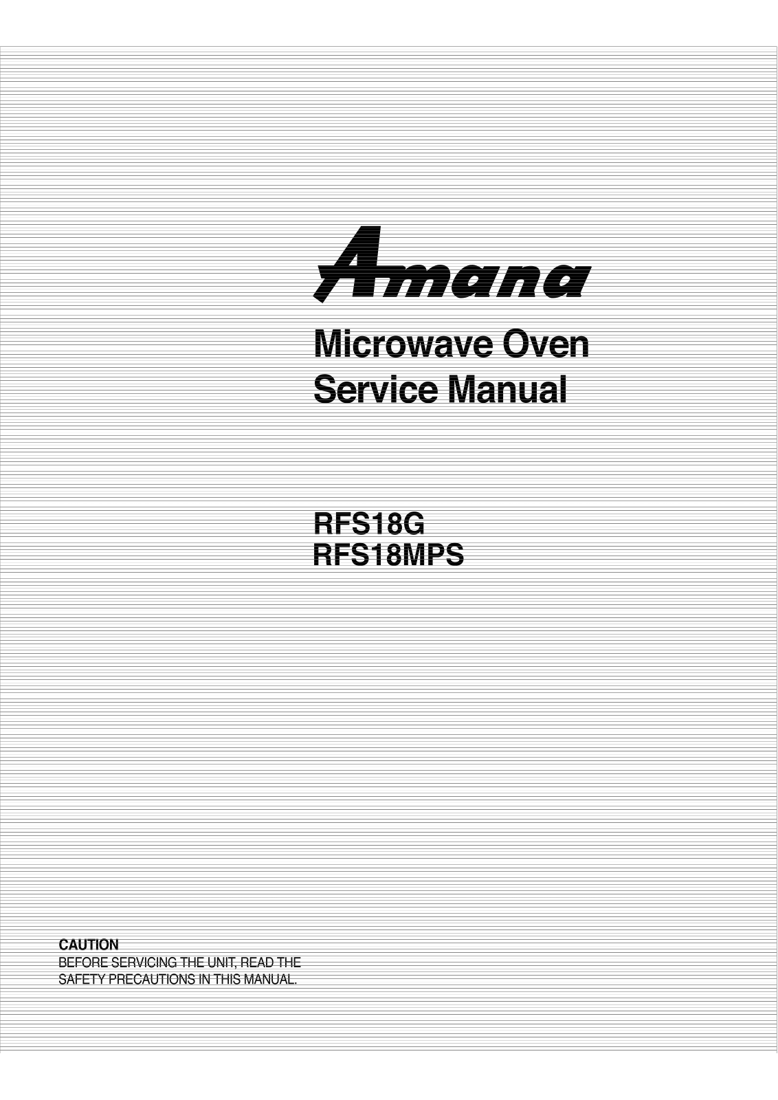 Amana Rfs18mps Service Manual