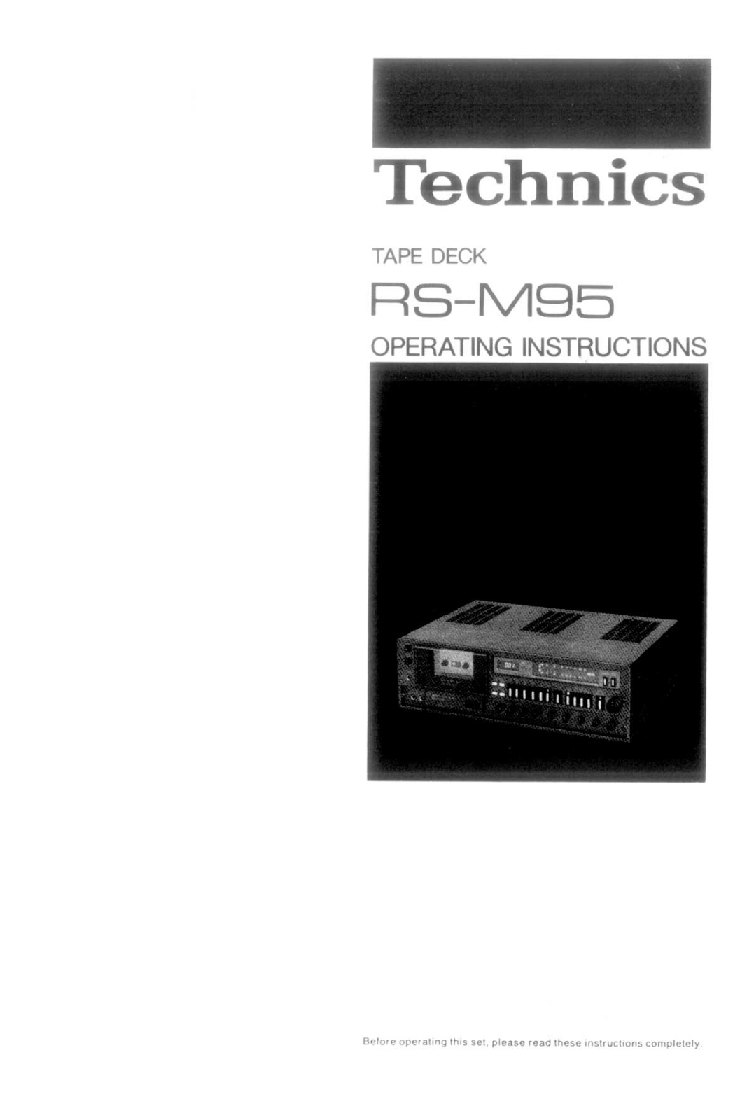 Technics RSM-95 Owners manual