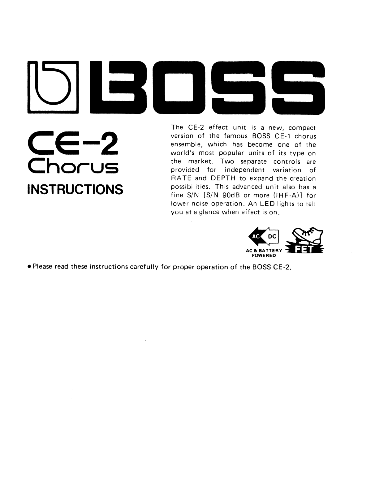 Boss CE-2 User Manual