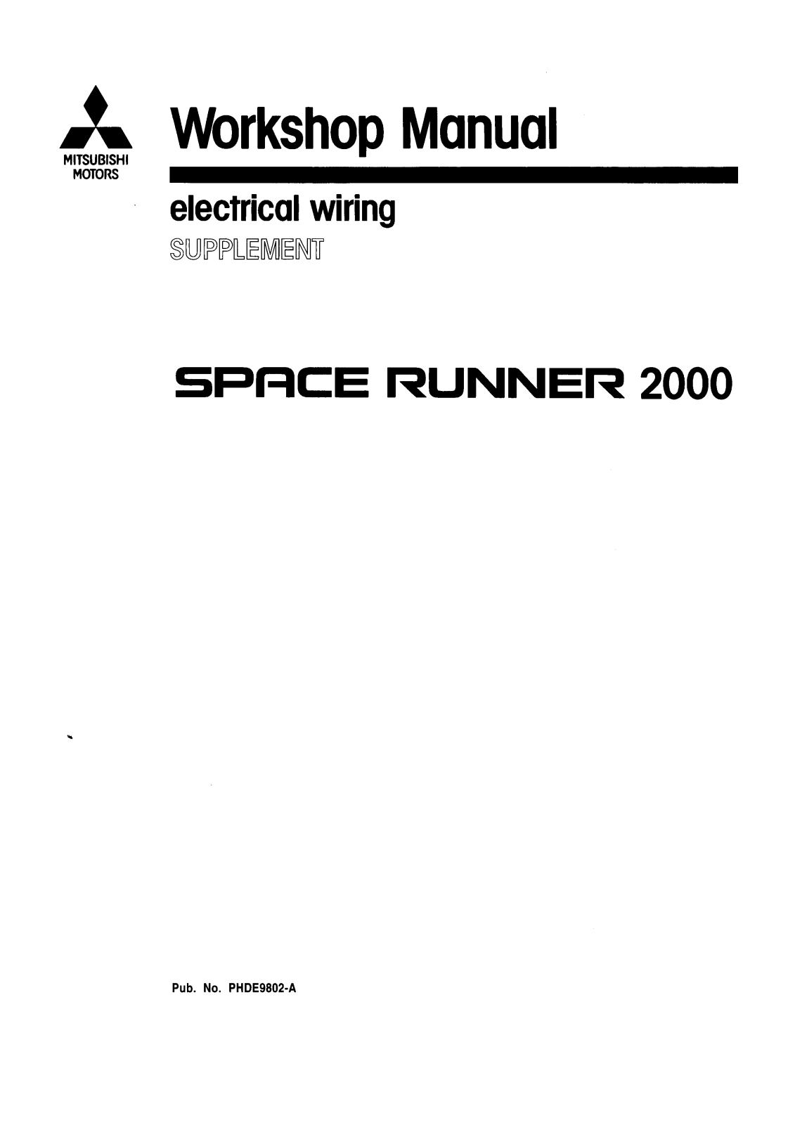 Mitsubishi Space 2000 User Manual