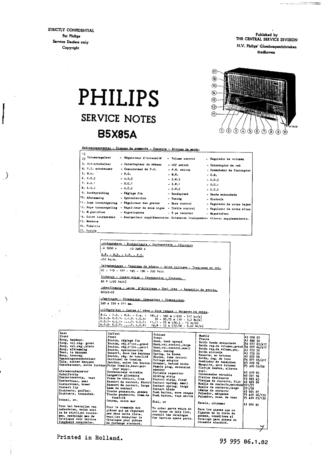 Philips B-5-X-85-A Service Manual